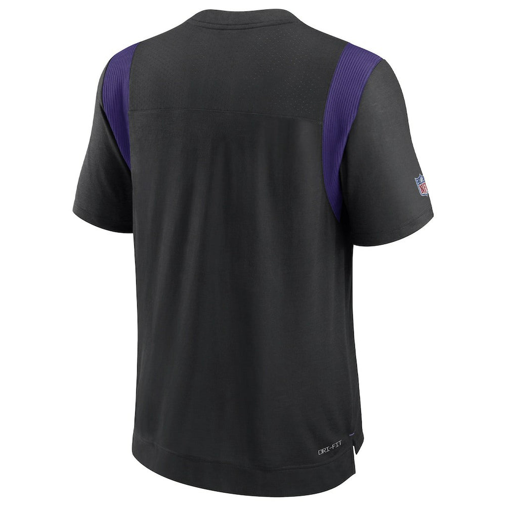 Minnesota Vikings Sideline Tonal Logo Performance Player T-Shirt - Black for sale