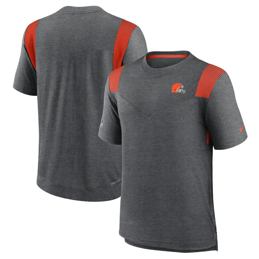Cleveland Browns Sideline Tonal Logo Performance Player T-Shirt - Heather Charcoal online
