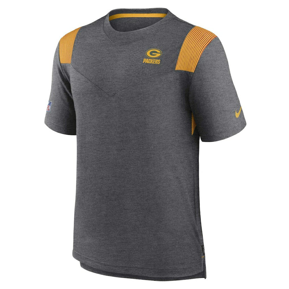 Green Bay Packers Sideline Tonal Logo Performance Player T-Shirt - Heather Charcoal for sale