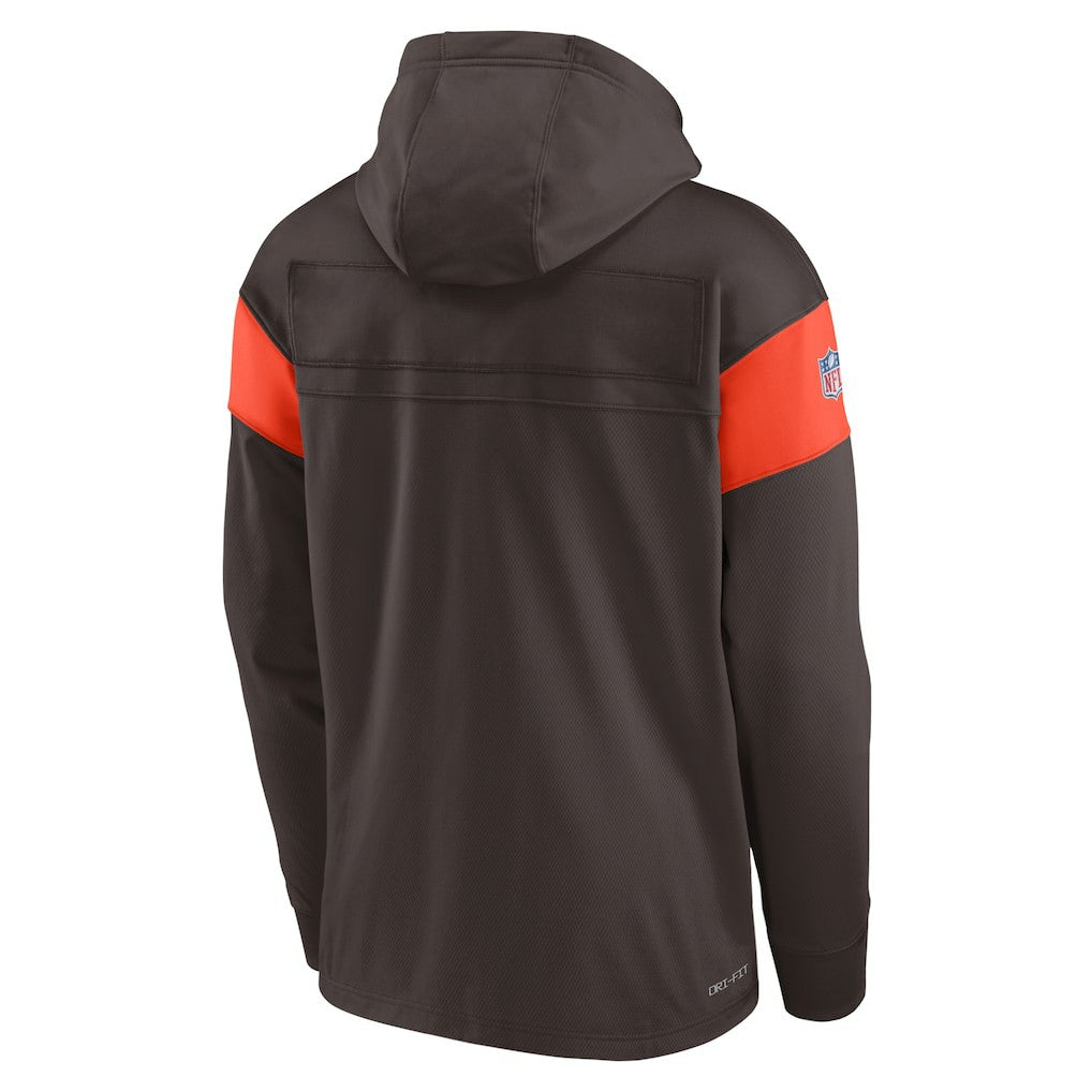 Cleveland Browns Brownie The Elf Sideline Athletic Arch Jersey Performance Pullover Hoodie - Brown cheap