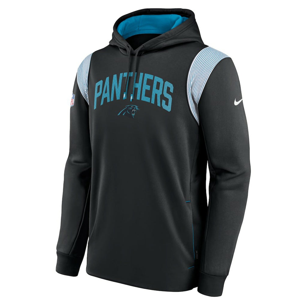 Carolina Panthers Sideline Athletic Stack Performance Pullover Hoodie - Black cheap