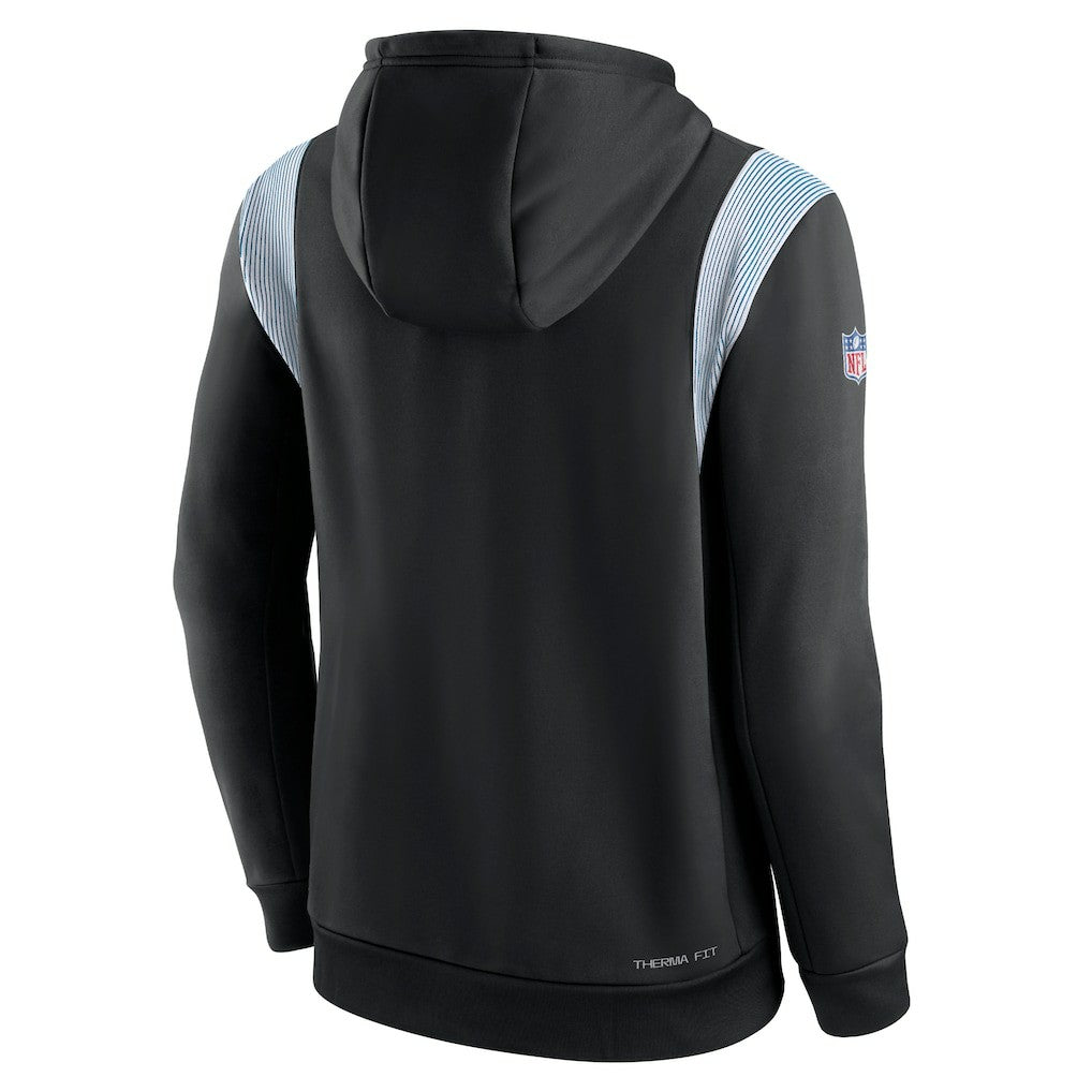 Carolina Panthers Sideline Athletic Stack Performance Pullover Hoodie - Black cheap