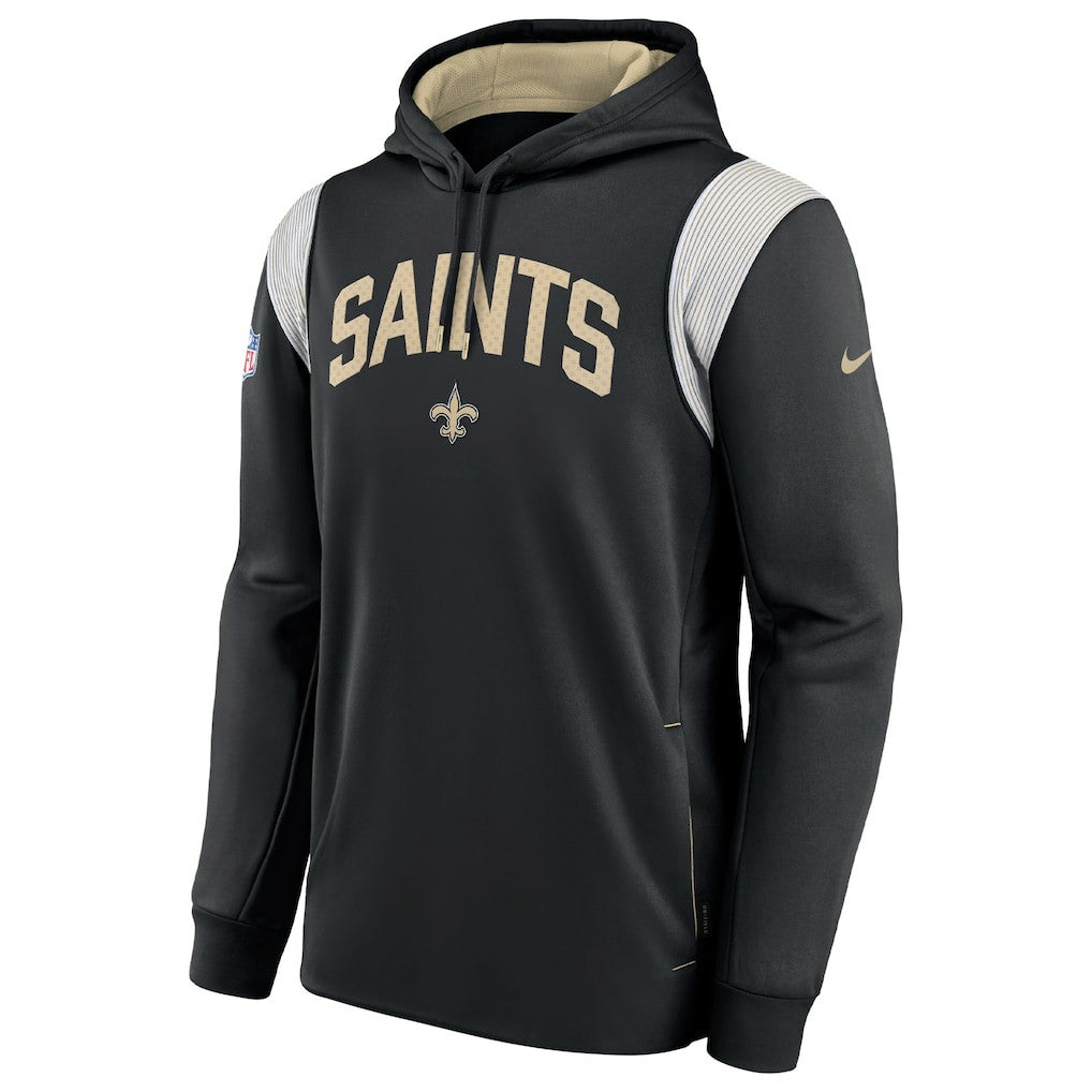 New Orleans Saints Sideline Athletic Stack Performance Pullover Hoodie - Black online