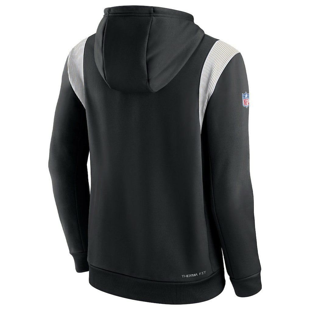 New Orleans Saints Sideline Athletic Stack Performance Pullover Hoodie - Black online