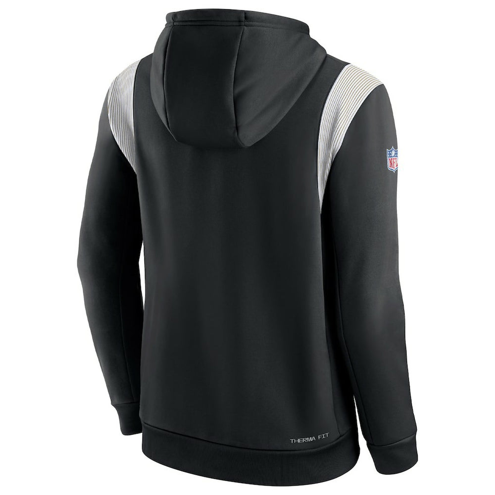 New Orleans Saints Sideline Athletic Stack Performance Pullover Hoodie - Black online