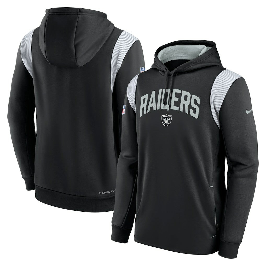 Las Vegas Raiders Sideline Athletic Stack Performance Pullover Hoodie - Black for sale