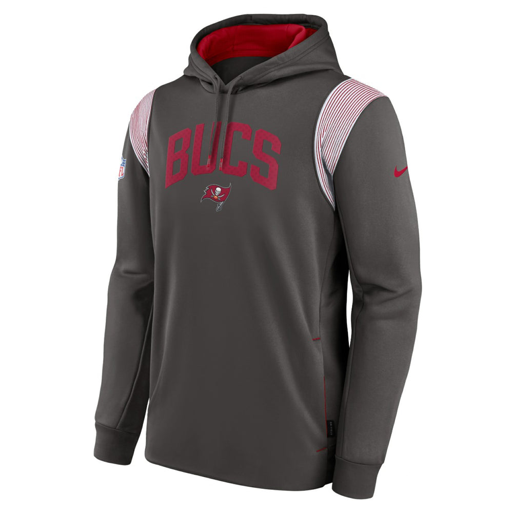 Tampa Bay Buccaneers Sideline Athletic Stack Performance Pullover Hoodie - Pewter on sale