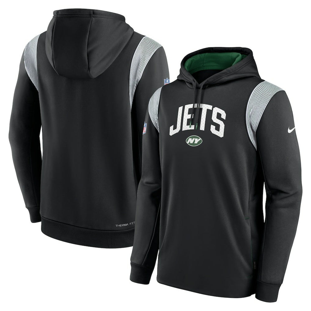 New York Jets Sideline Athletic Stack Performance Pullover Hoodie - Black for sale