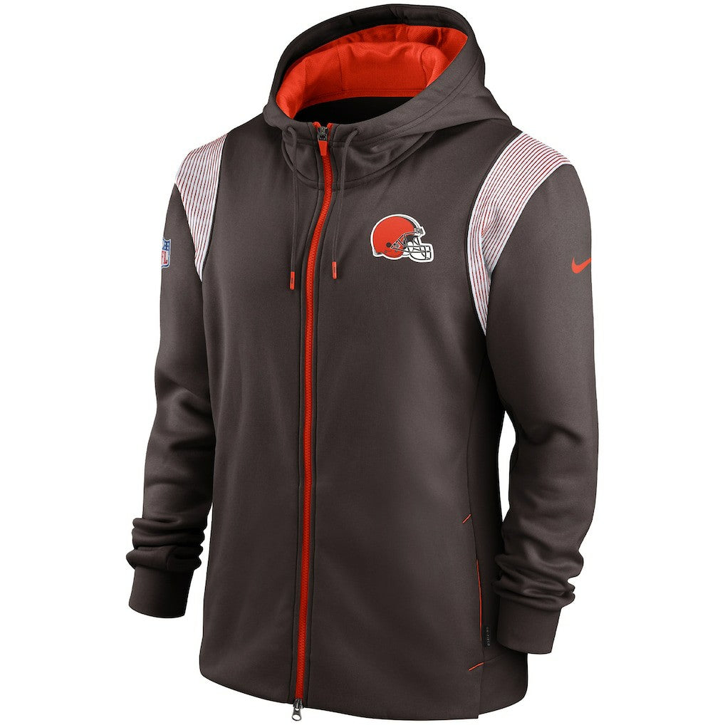 Cleveland Browns Performance Sideline Lockup Full-Zip Hoodie - Brown discount