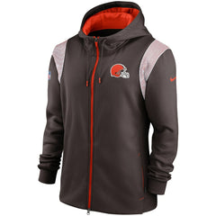 Cleveland Browns Performance Sideline Lockup Full-Zip Hoodie - Brown discount