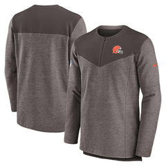 Cleveland Browns Sideline Lockup Performance Quarter-Zip Top - Brown online
