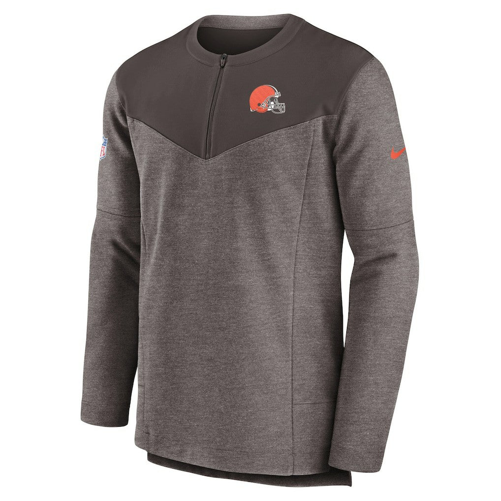 Cleveland Browns Sideline Lockup Performance Quarter-Zip Top - Brown online