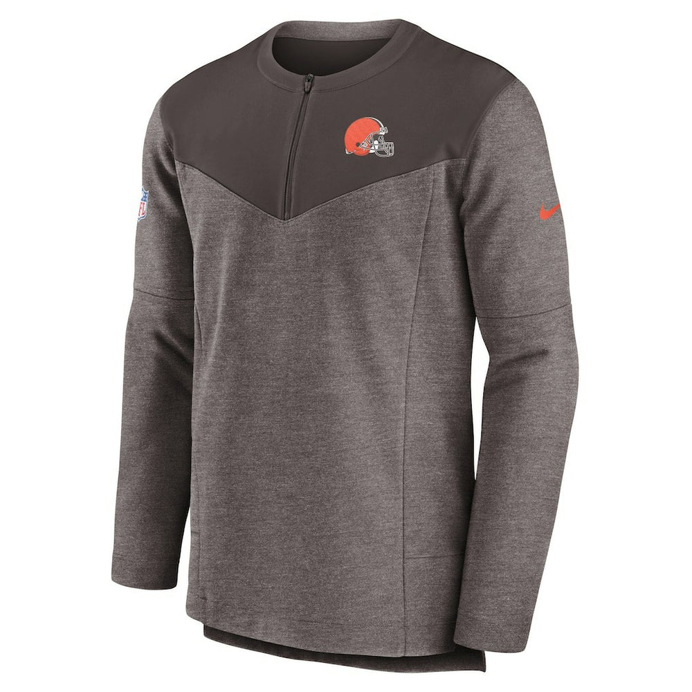 Cleveland Browns Sideline Lockup Performance Quarter-Zip Top - Brown online