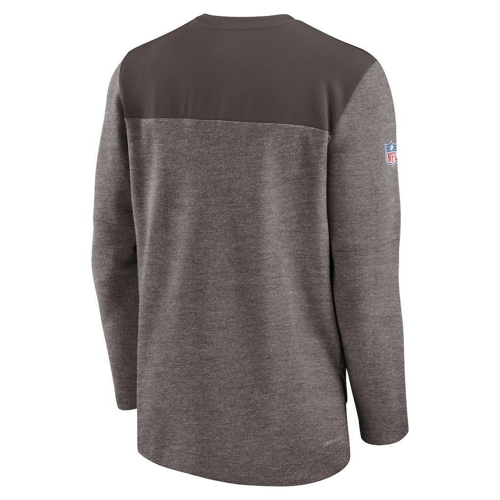 Cleveland Browns Sideline Lockup Performance Quarter-Zip Top - Brown online