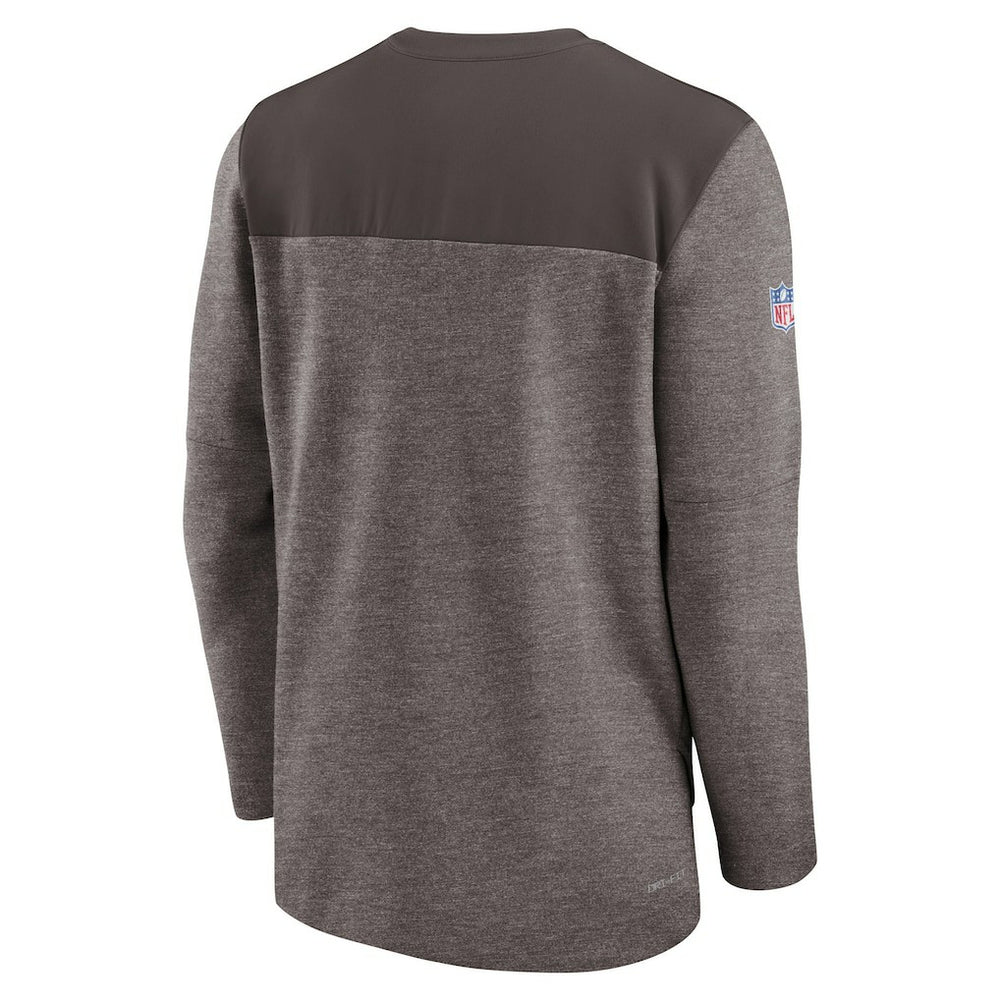 Cleveland Browns Sideline Lockup Performance Quarter-Zip Top - Brown online