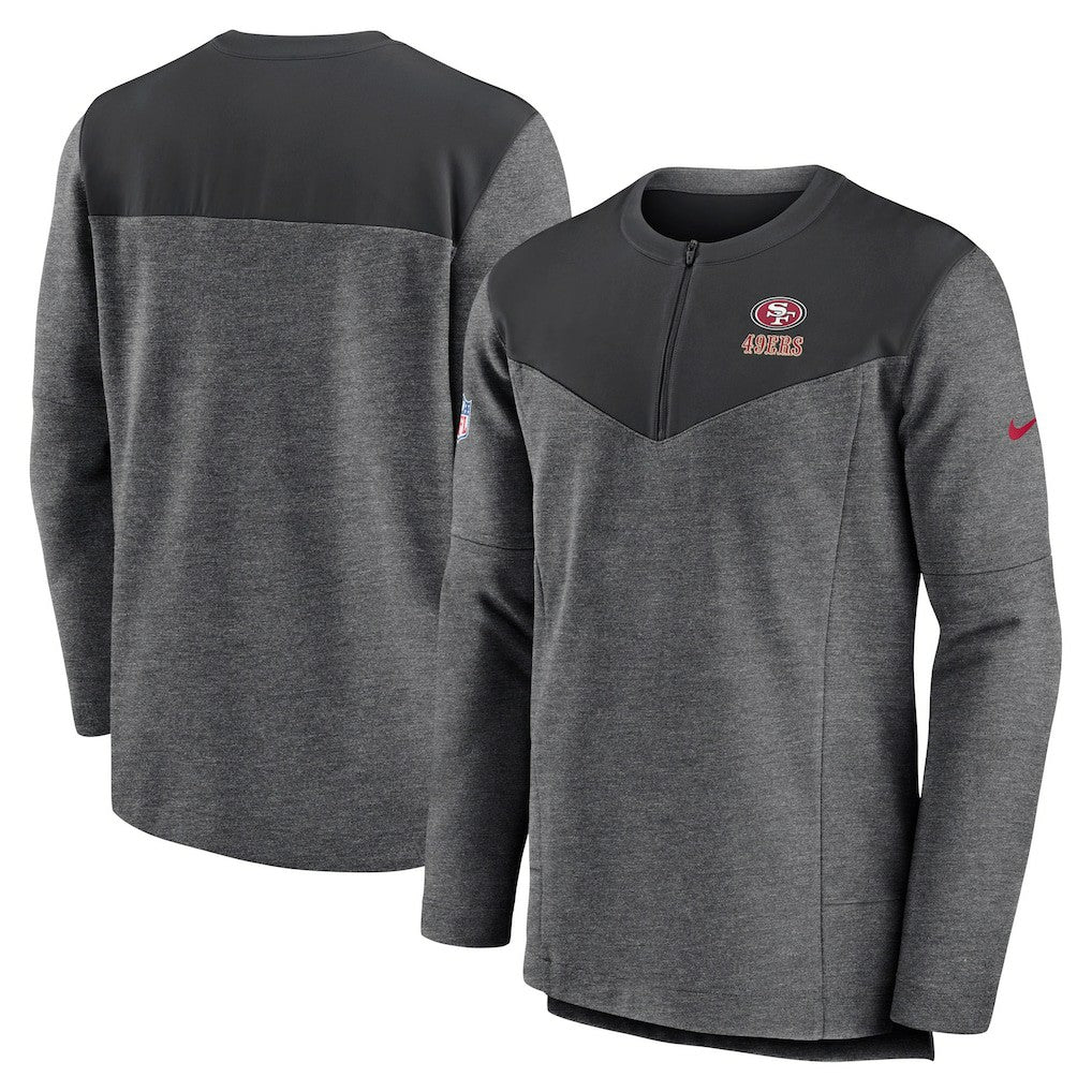 San Francisco 49ers Sideline Lockup Performance Quarter-Zip Top - Charcoal on sale