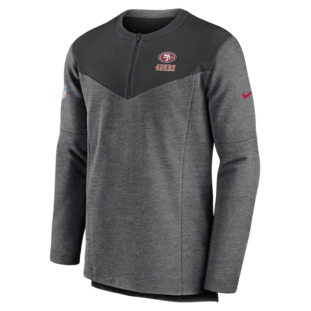 San Francisco 49ers Sideline Lockup Performance Quarter-Zip Top - Charcoal on sale