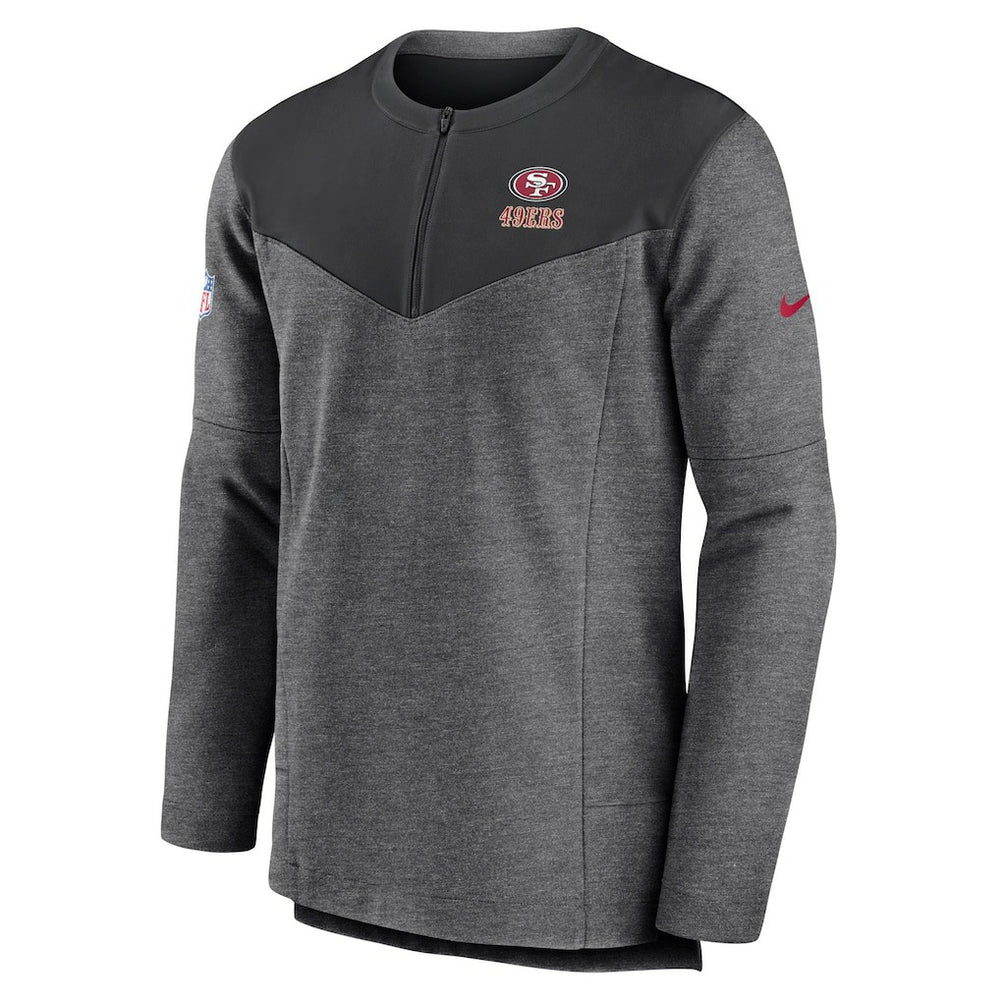 San Francisco 49ers Sideline Lockup Performance Quarter-Zip Top - Charcoal on sale