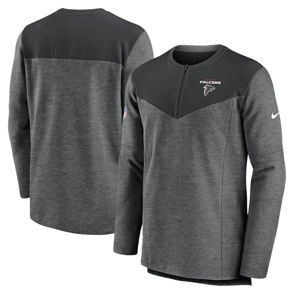 Atlanta Falcons Sideline Lockup Performance Quarter-Zip Top - Charcoal sale