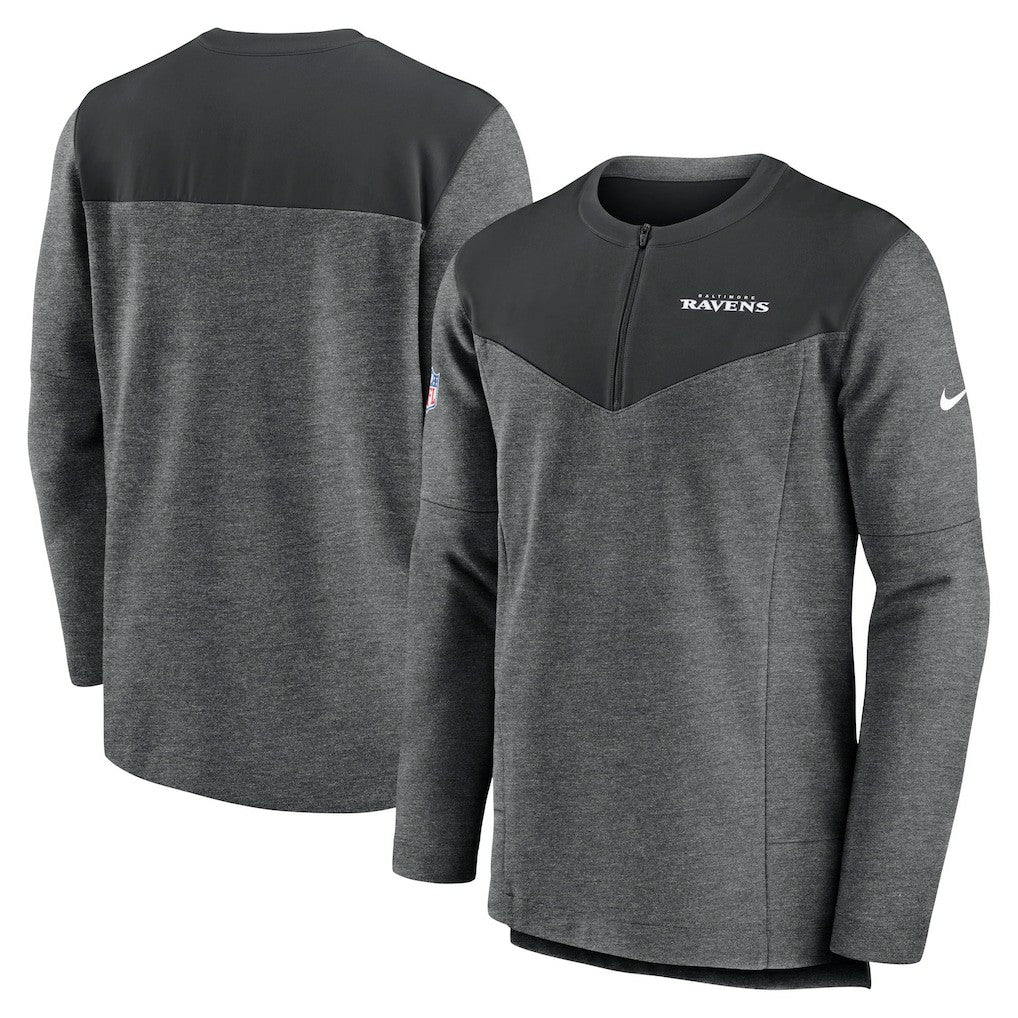 Baltimore Ravens Sideline Lockup Performance Quarter-Zip Top - Charcoal on sale