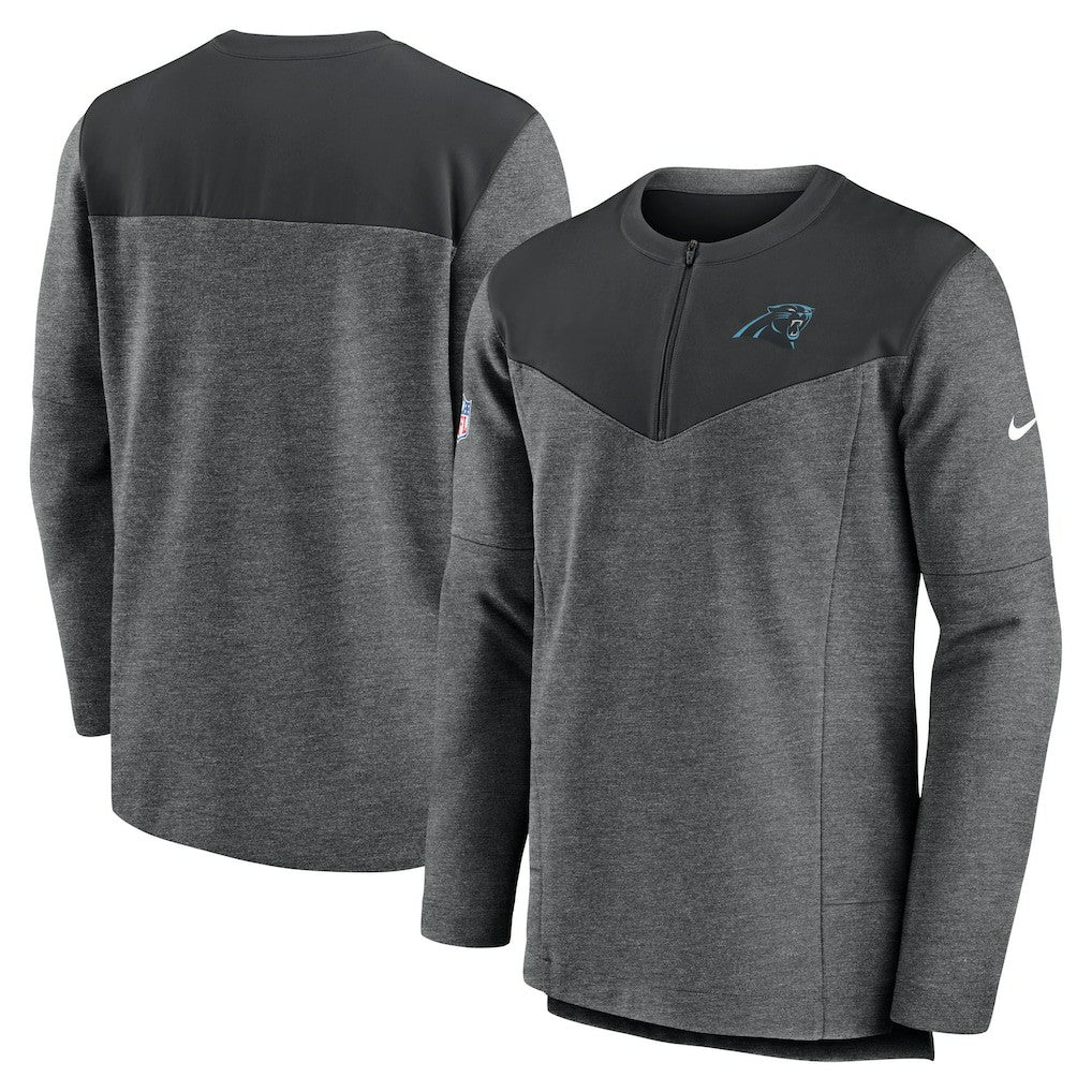 Carolina Panthers Sideline Lockup Performance Quarter-Zip Top - Charcoal cheap
