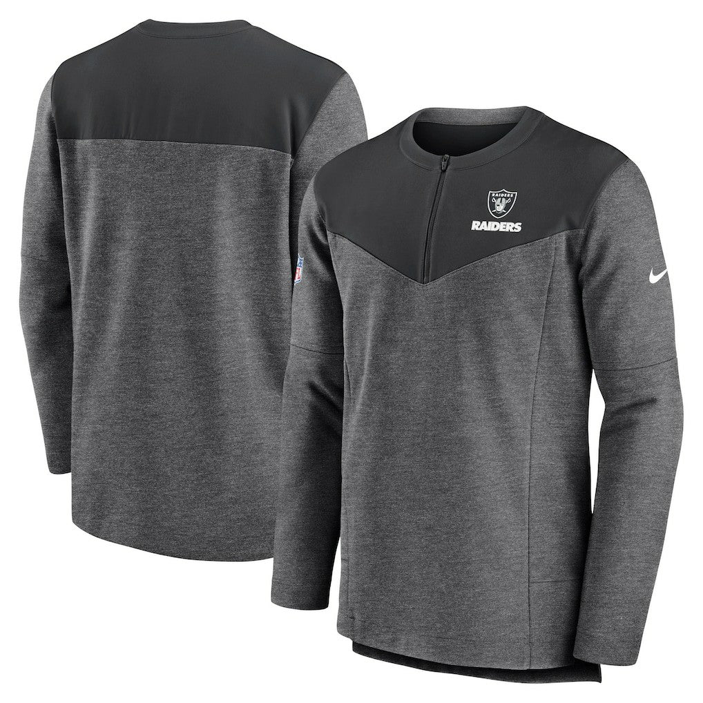 Las Vegas Raiders Sideline Lockup Performance Quarter-Zip Top - Charcoal cheap