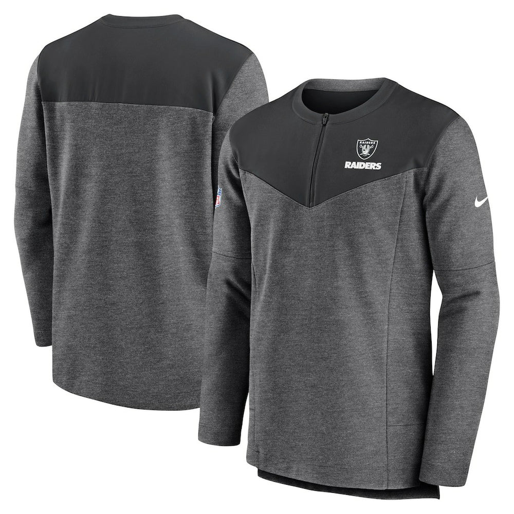 Las Vegas Raiders Sideline Lockup Performance Quarter-Zip Top - Charcoal cheap