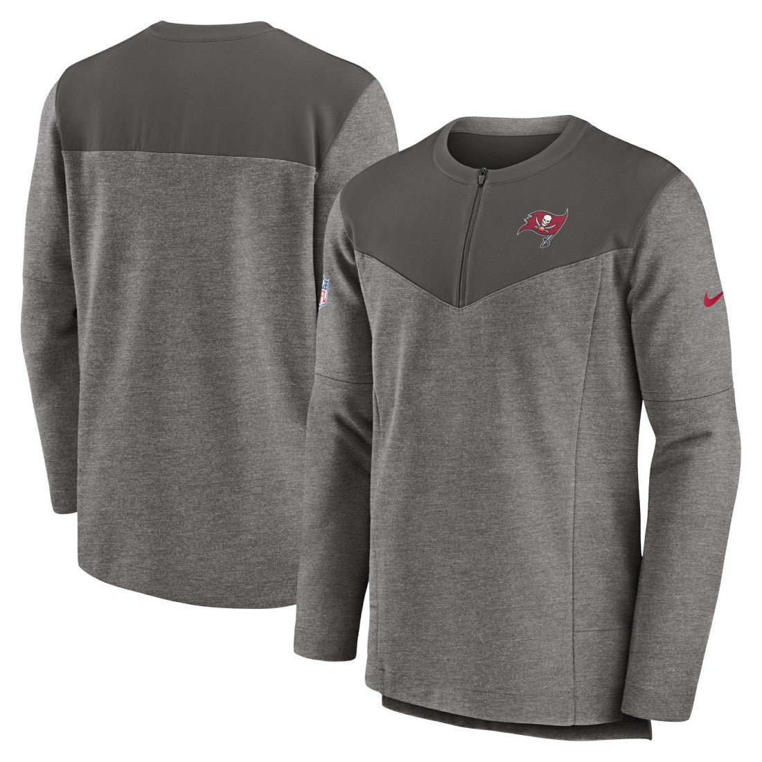 Tampa Bay Buccaneers Sideline Lockup Performance Quarter-Zip Top - Pewter for sale