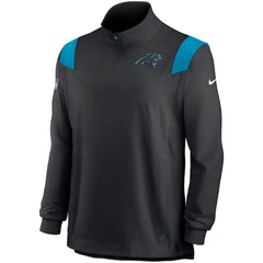 Carolina Panthers Sideline Coach Chevron Lockup Quarter-Zip Long Sleeve Top - Black cheap