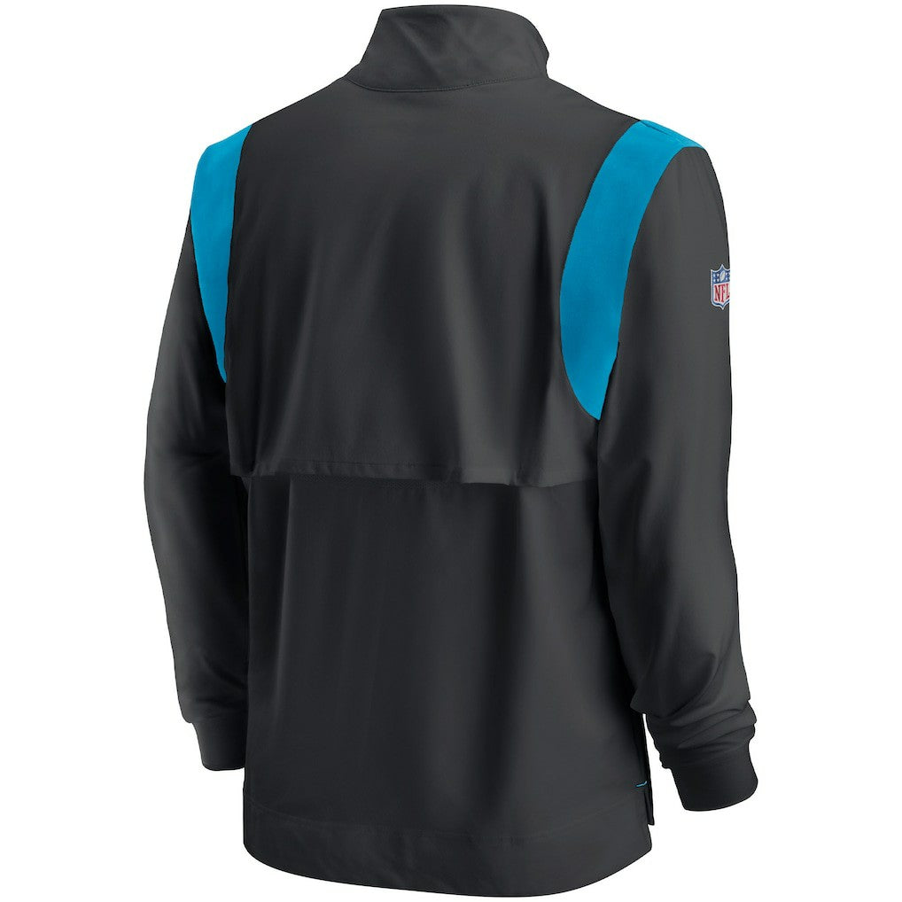 Carolina Panthers Sideline Coach Chevron Lockup Quarter-Zip Long Sleeve Top - Black cheap