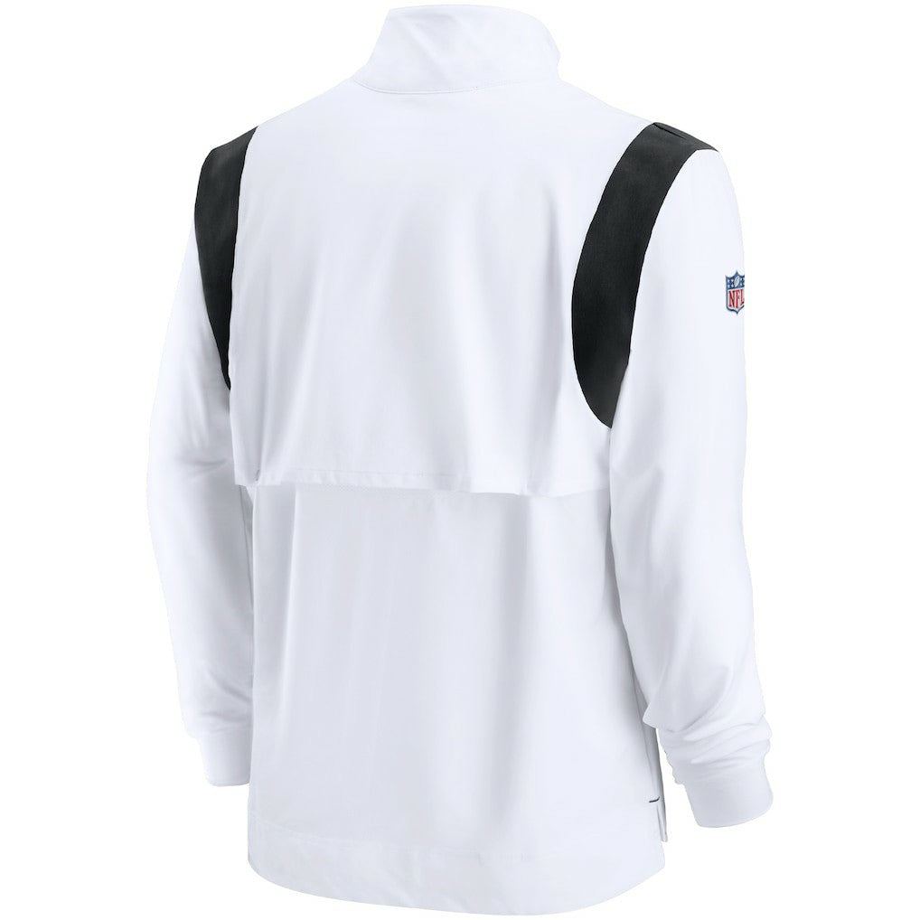 Las Vegas Raiders Sideline Coach Chevron Lockup Quarter-Zip Long Sleeve Top - White outlet