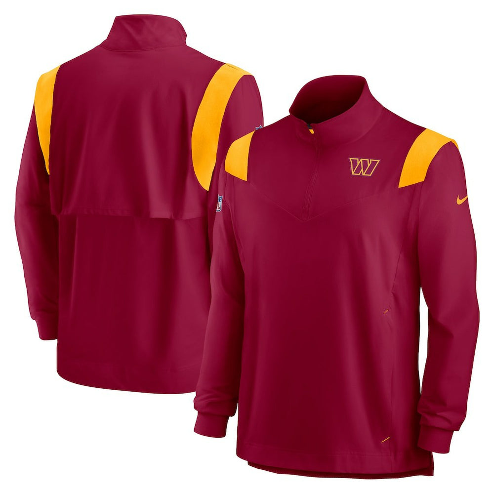 Washington Commanders Sideline Coach Chevron Lockup Quarter-Zip Long Sleeve Top - Burgundy sale