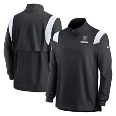 Las Vegas Raiders Sideline Coach Chevron Lockup Quarter-Zip Long Sleeve Top - Black cheap