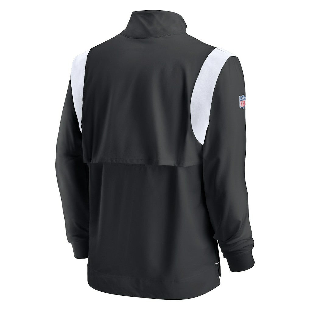 Las Vegas Raiders Sideline Coach Chevron Lockup Quarter-Zip Long Sleeve Top - Black cheap