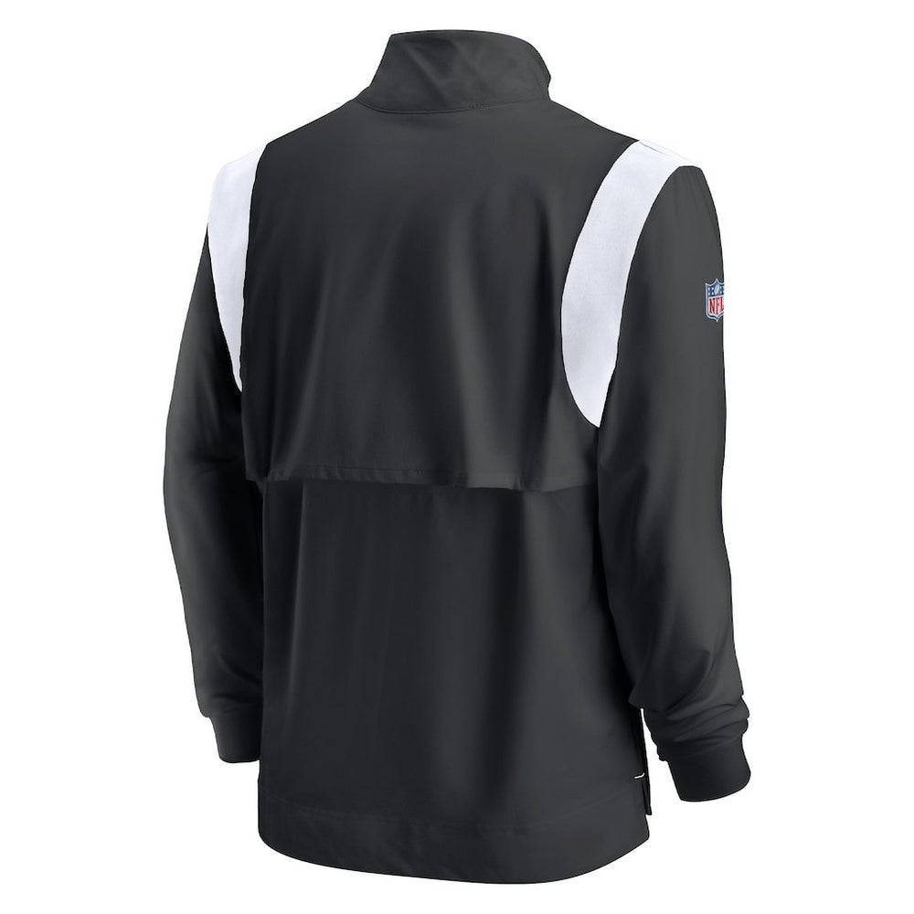 Las Vegas Raiders Sideline Coach Chevron Lockup Quarter-Zip Long Sleeve Top - Black cheap