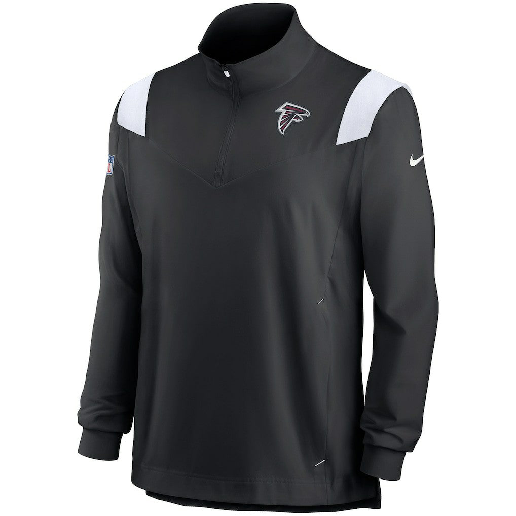 Atlanta Falcons Sideline Coach Chevron Lockup Quarter-Zip Long Sleeve Top - Black/White sale