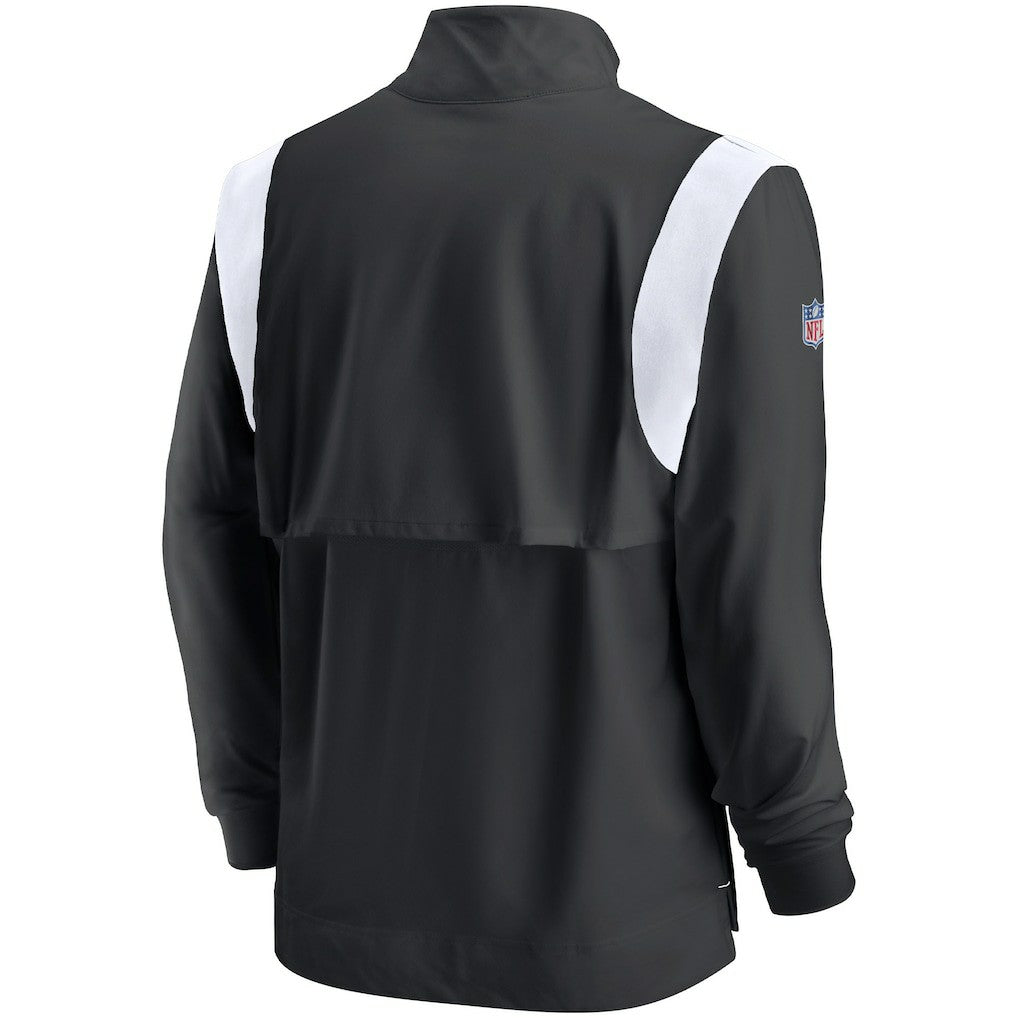 Atlanta Falcons Sideline Coach Chevron Lockup Quarter-Zip Long Sleeve Top - Black/White sale