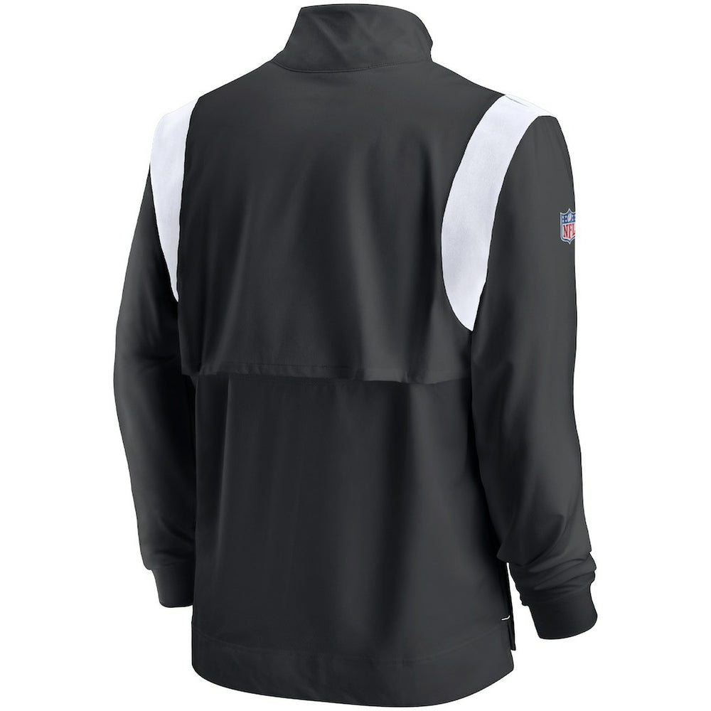 Atlanta Falcons Sideline Coach Chevron Lockup Quarter-Zip Long Sleeve Top - Black/White sale