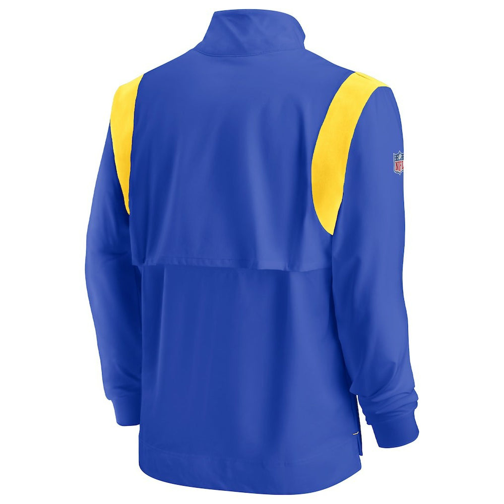 Los Angeles Rams Sideline Coach Chevron Lockup Quarter-Zip Long Sleeve Top - Royal discount