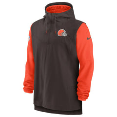 Cleveland Browns Sideline Player Quarter-Zip Hoodie - Brown/Orange online