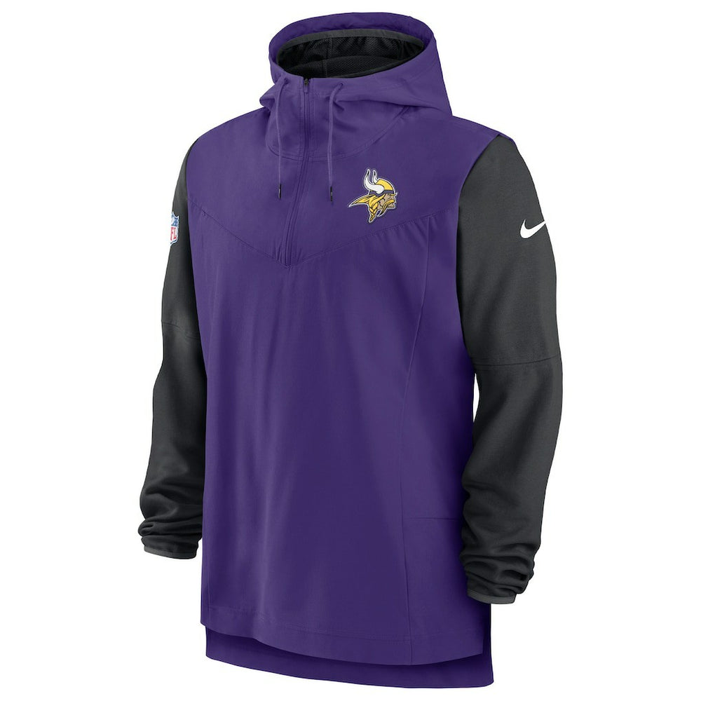 Minnesota Vikings Sideline Player Quarter-Zip Hoodie - Purple/Black for sale