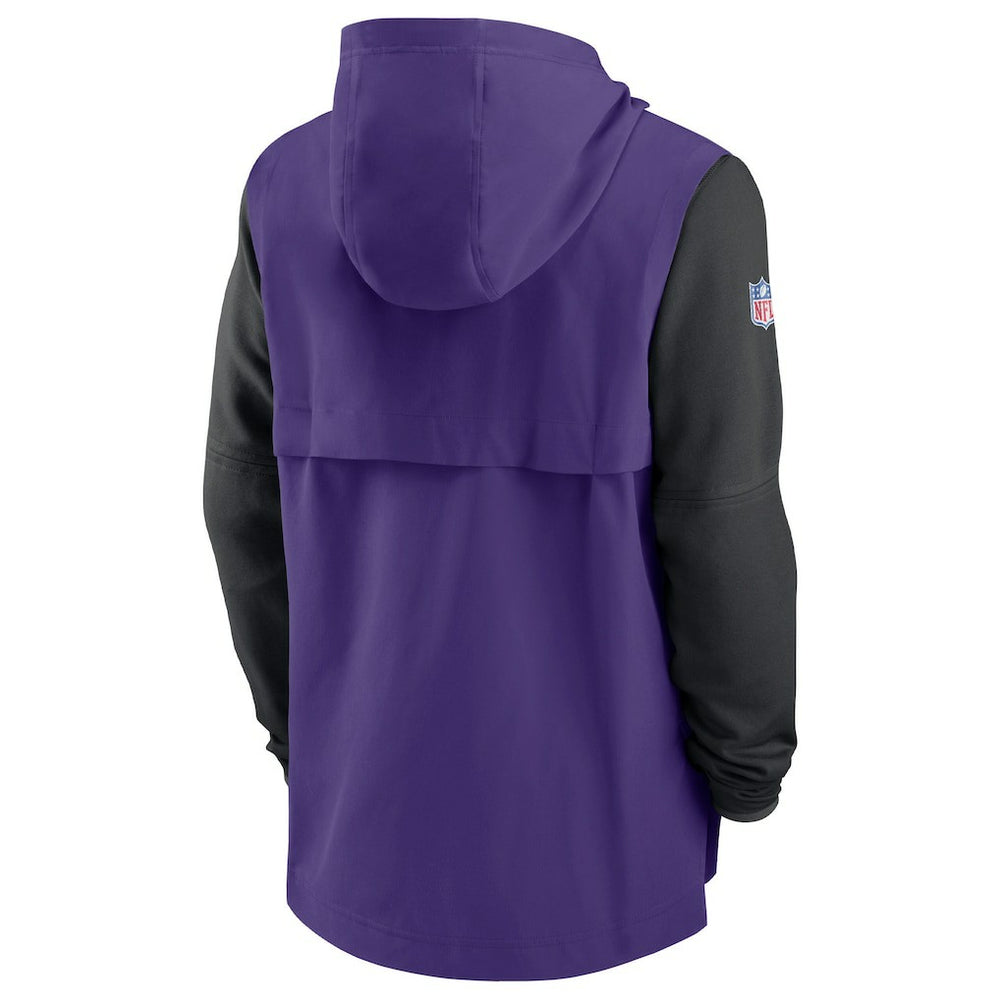 Minnesota Vikings Sideline Player Quarter-Zip Hoodie - Purple/Black for sale