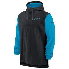 Carolina Panthers Sideline Player Quarter-Zip Hoodie - Black/Blue discount