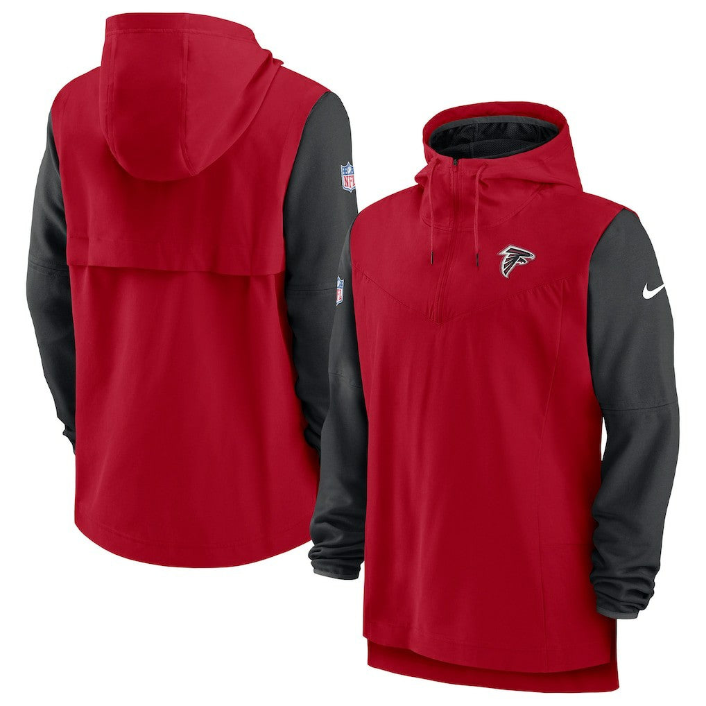 Atlanta Falcons Sideline Player Quarter-Zip Hoodie - Red/Black online