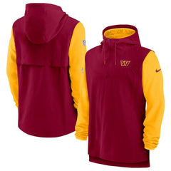Washington Commanders Sideline Player Quarter-Zip Hoodie - Burgundy/Gold cheap