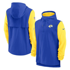 Los Angeles Rams Sideline Player Quarter-Zip Hoodie Jacket - Royal/Gold online