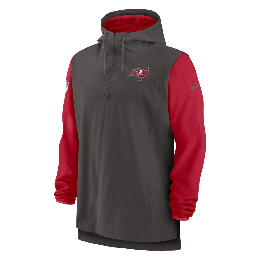 Tampa Bay Buccaneers Sideline Player Quarter-Zip Hoodie - Pewter/Red for sale