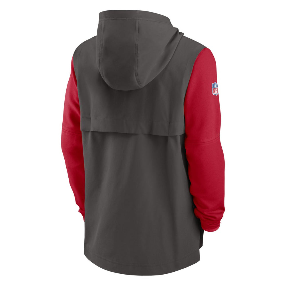 Tampa Bay Buccaneers Sideline Player Quarter-Zip Hoodie - Pewter/Red for sale