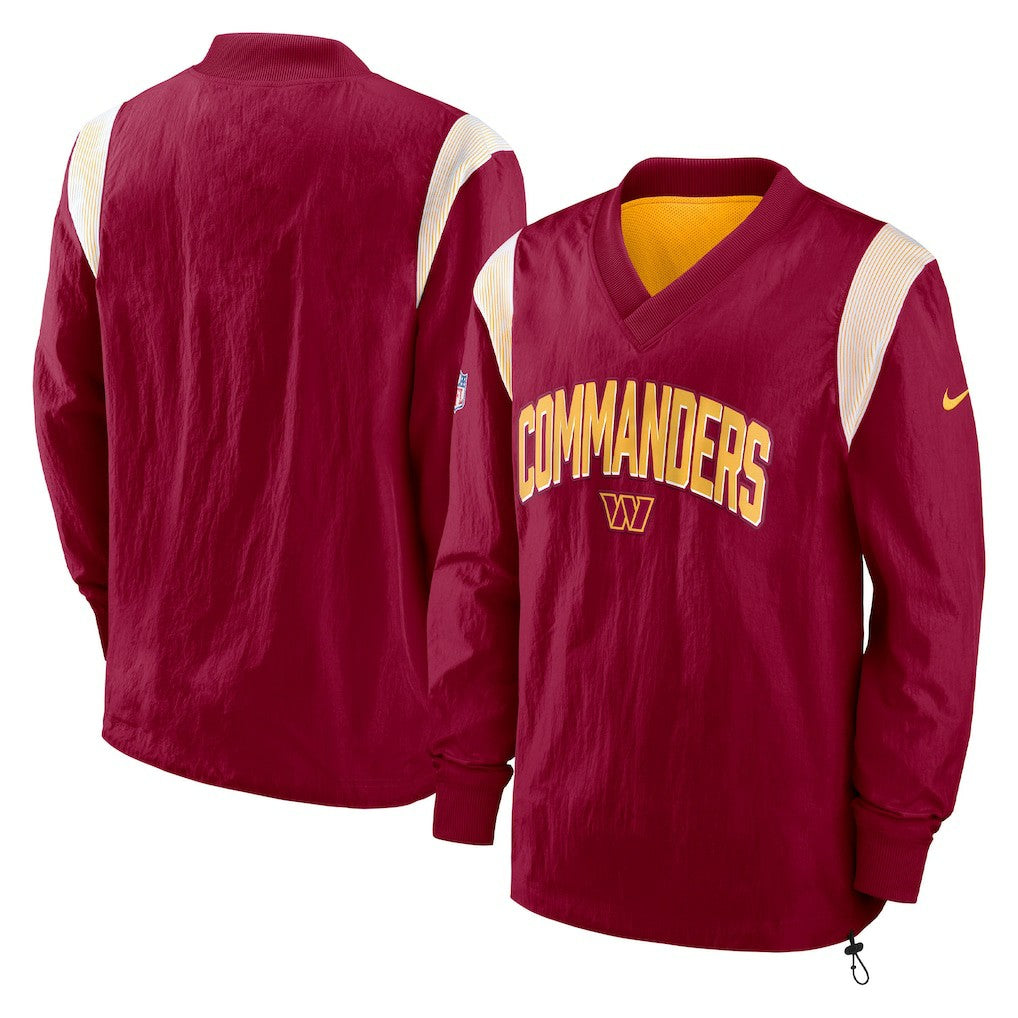 Washington Commanders Sideline Athletic Stack V-Neck Pullover Windshirt Jacket - Burgundy for sale