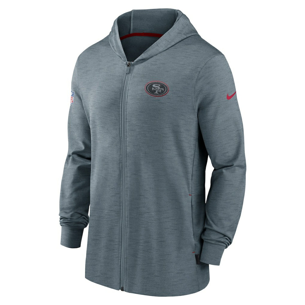 San Francisco 49ers Sideline Team Pop Full-Zip Hoodie Jacket - Heather Gray for sale